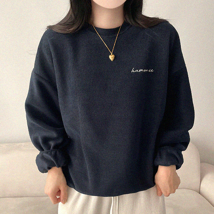 【起毛】フリースハーモニートレーナー NAVY