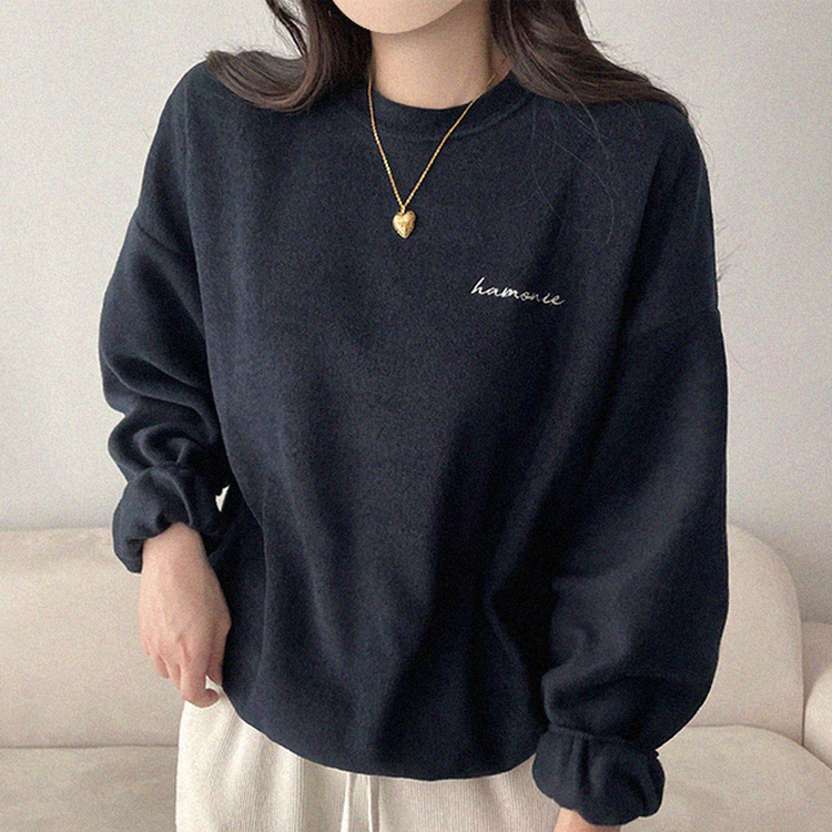 【起毛】フリースハーモニートレーナー NAVY