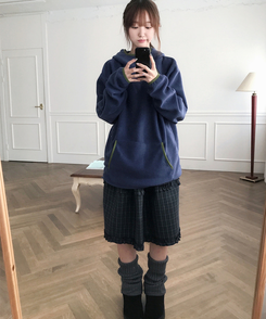 フリルビンテージチェックミディスカート CHARCOAL