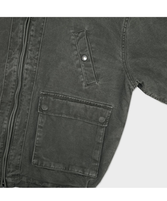 ウォッシングハイネックウールファージャケット