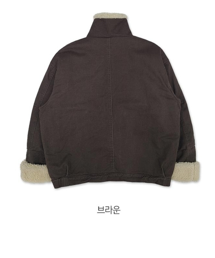 ウォッシングハイネックウールファージャケット