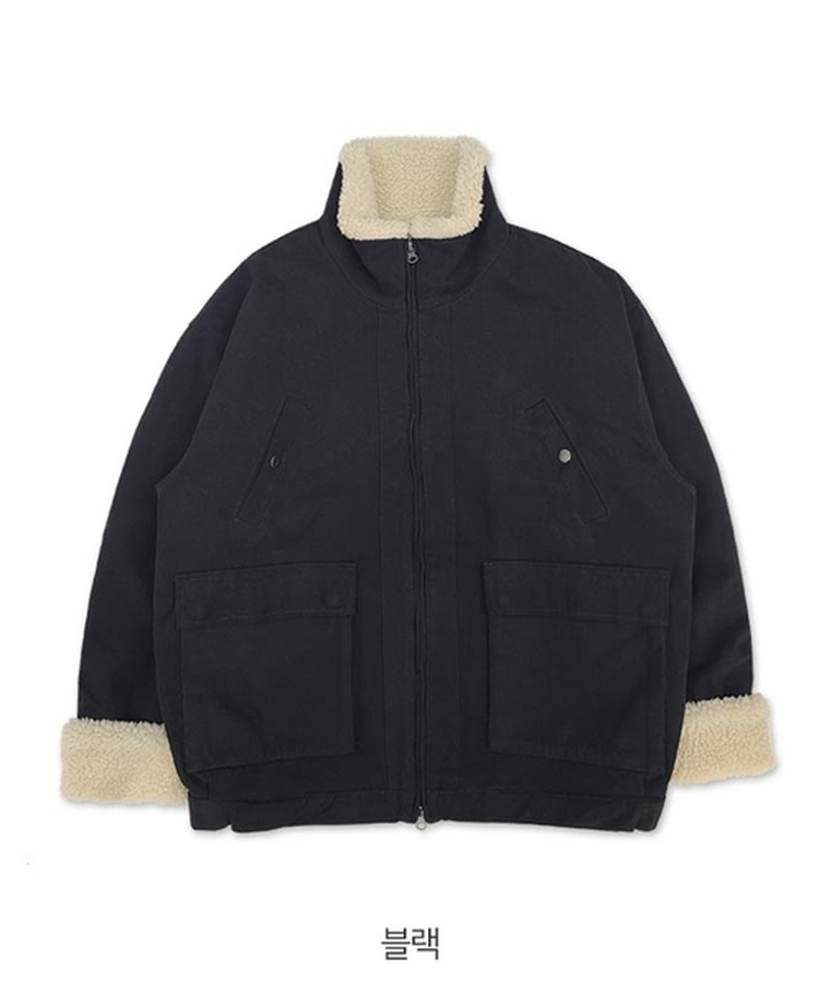 ウォッシングハイネックウールファージャケット