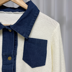 デニムポケットニットカーディガン(5color)
