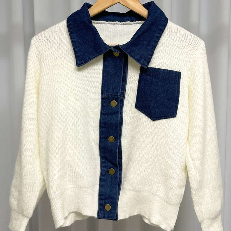デニムポケットニットカーディガン(5color)