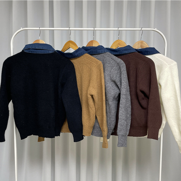 デニムポケットニットカーディガン(5color)