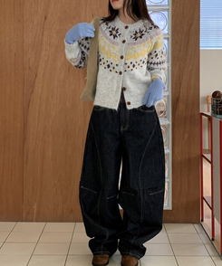 ノルディックニットカーディガン LIGHT GRAY