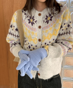 ノルディックニットカーディガン LIGHT GRAY