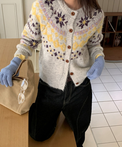 ノルディックニットカーディガン LIGHT GRAY