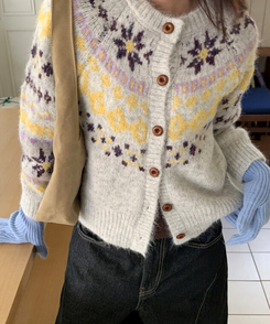 ノルディックニットカーディガン LIGHT GRAY