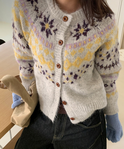 ノルディックニットカーディガン LIGHT GRAY