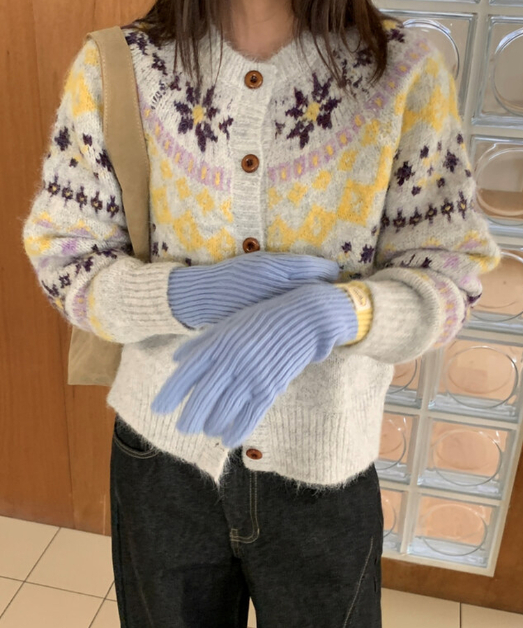 ノルディックニットカーディガン LIGHT GRAY