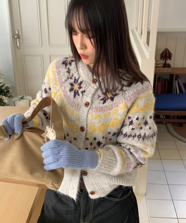 ノルディックニットカーディガン LIGHT GRAY