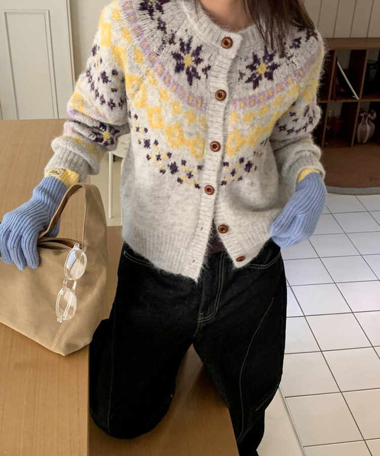 ノルディックニットカーディガン LIGHT GRAY