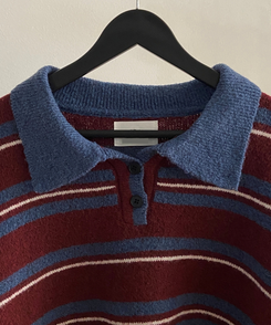 ストライプバイカラーニット