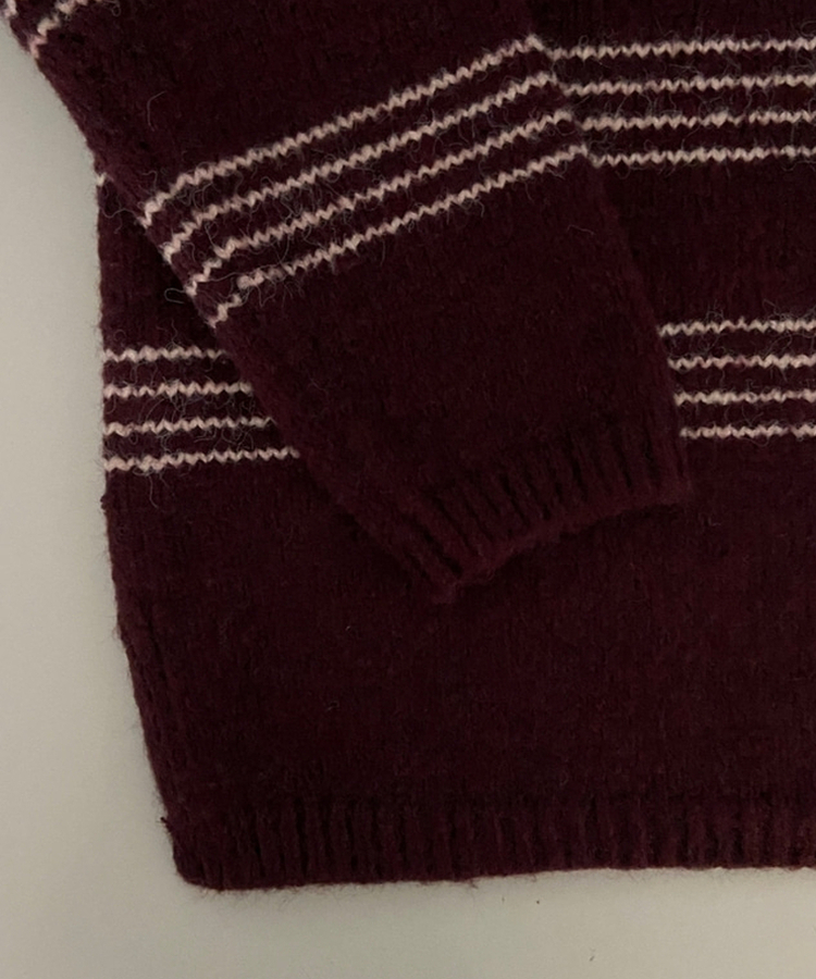 ワンオフオーバーフィットストライプニット