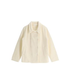 （ふわっと暖か♥／ブークレ素材／やわらかな着心地）ブークレダブルハーフコート