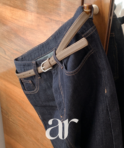 （オリジナルベルト／ポーチ付き／MDおすすめ♥）モリエン ラウンドシルバーバックルベルト BROWN