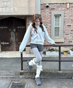 폴라링 니트 퍼 후드 소라