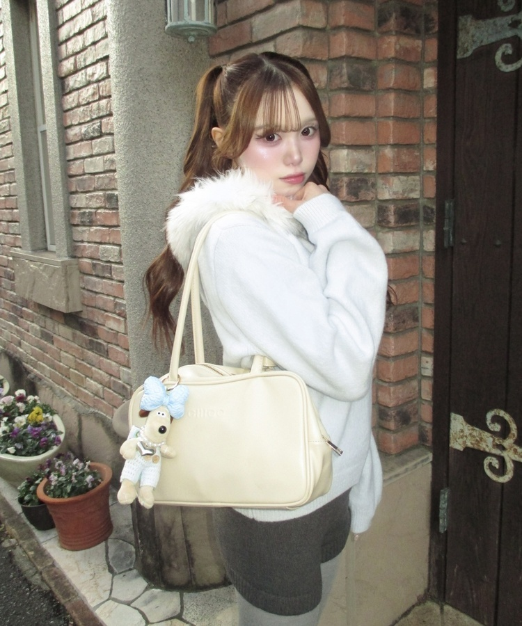 폴라링 니트 퍼 후드 소라