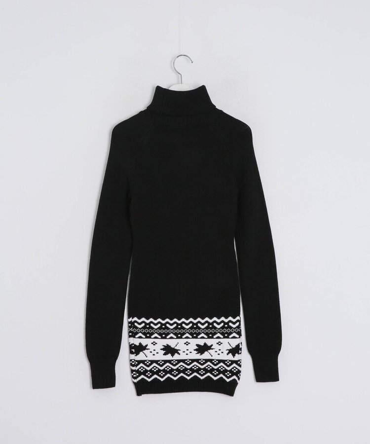 노르딕 터틀넥 니트 미니 원피스