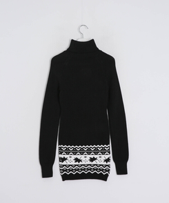 노르딕 터틀넥 니트 미니 원피스