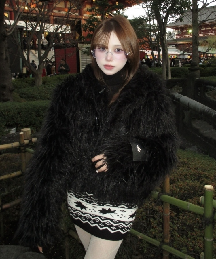 노르딕 터틀넥 니트 미니 원피스 블랙