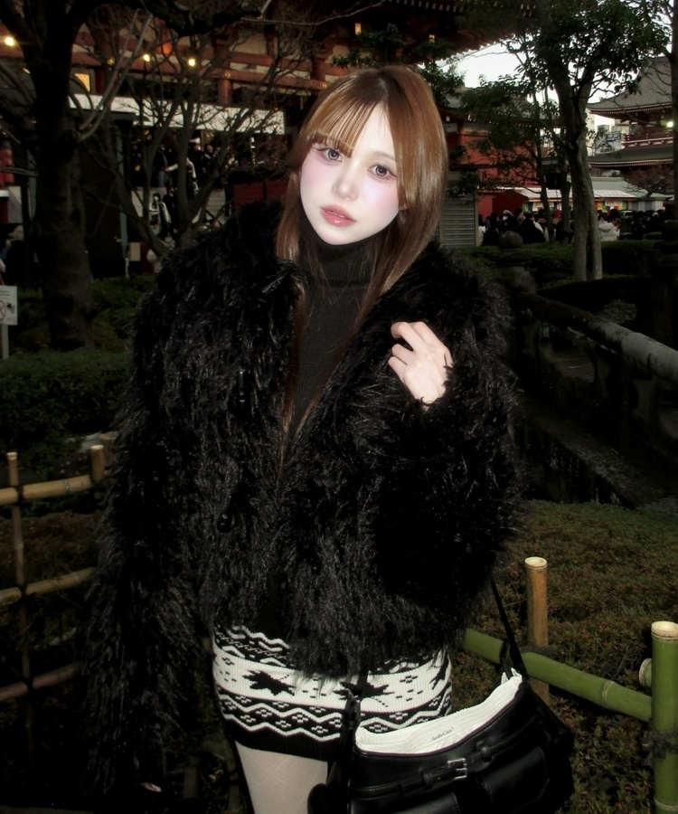 노르딕 터틀넥 니트 미니 원피스 블랙