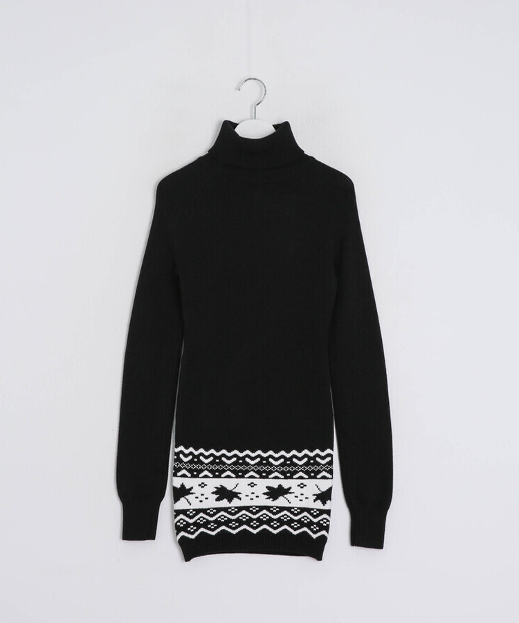 노르딕 터틀넥 니트 미니 원피스