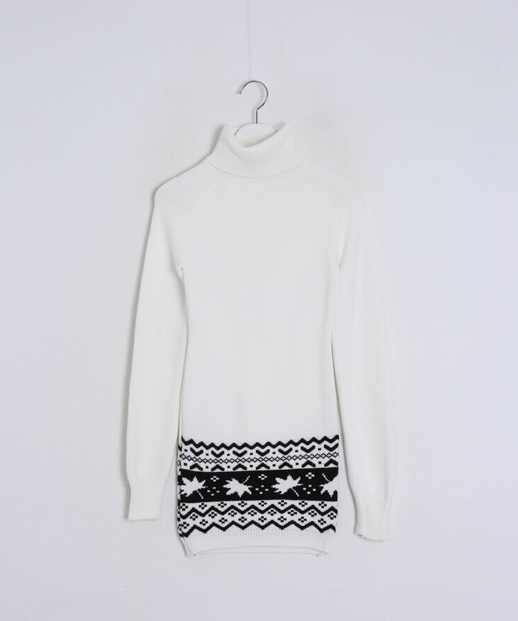 노르딕 터틀넥 니트 미니 원피스