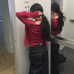 ホルターレイヤードリブカーディガ