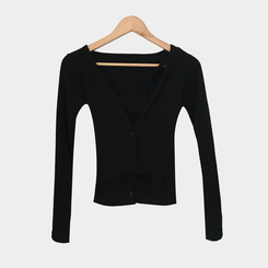 ホルターレイヤードリブカーディガ