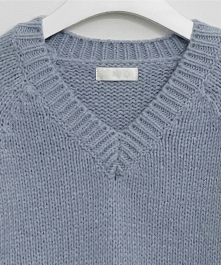 도톰아방핏벌룬하찌나그랑브이넥긴팔니트