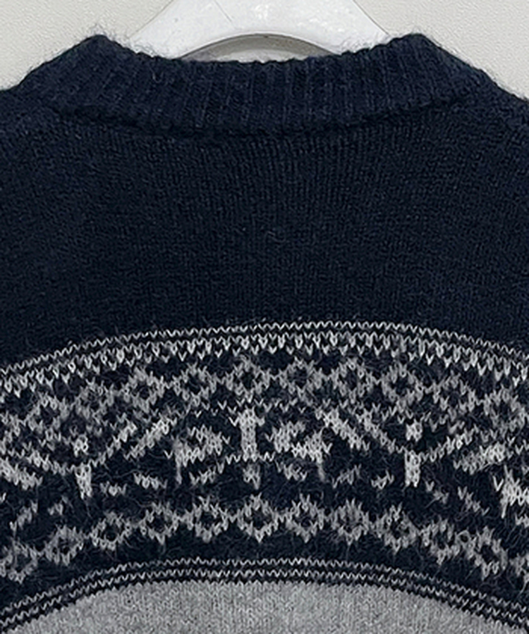 고퀄피티눈꽃스노우노르딕패턴오버핏니트집업