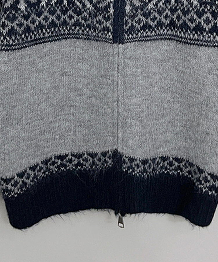 고퀄피티눈꽃스노우노르딕패턴오버핏니트집업