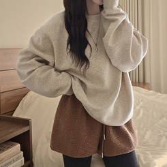 厚手ウールバンディングショートパンツ BROWN