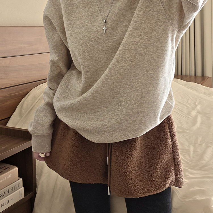 厚手ウールバンディングショートパンツ BROWN