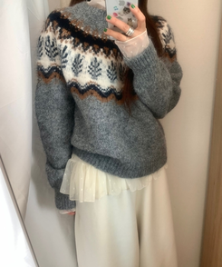 スノーウィンターノルディックニット GREY