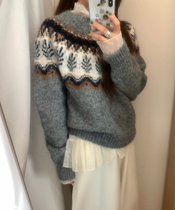 スノーウィンターノルディックニット GREY