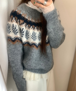 スノーウィンターノルディックニット GREY