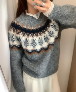 スノーウィンターノルディックニット GREY