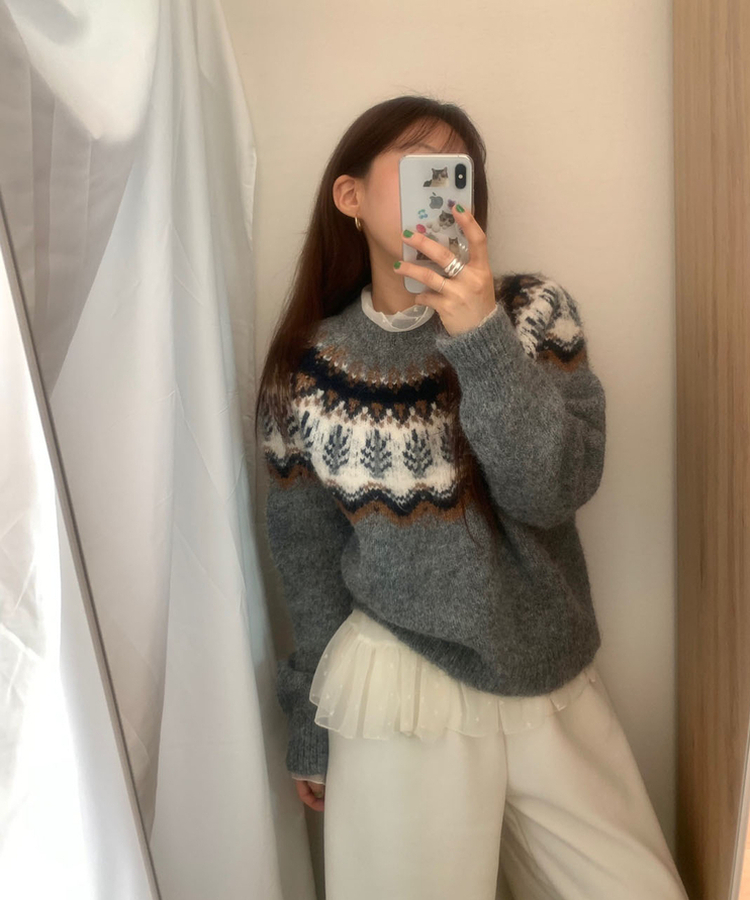 スノーウィンターノルディックニット GREY