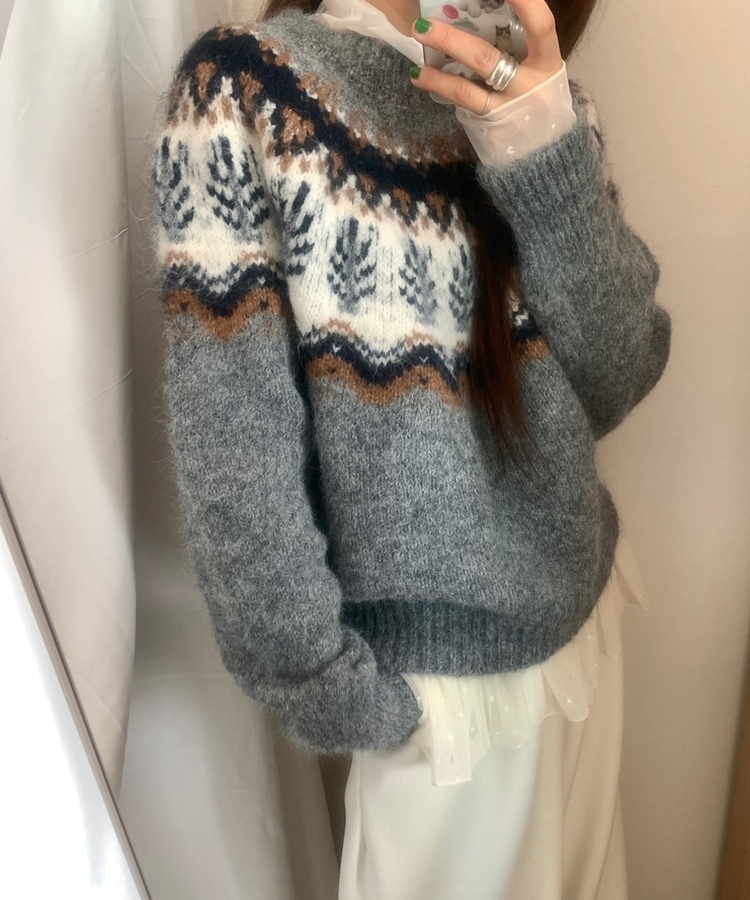 スノーウィンターノルディックニット GREY