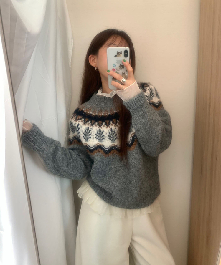 スノーウィンターノルディックニット GREY