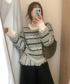 ピンキーノルディックニット IVORY