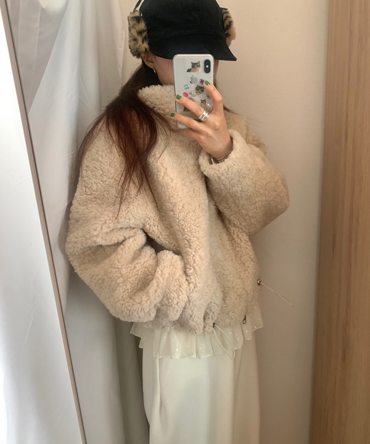 ファーストリングジップアップムスタン BEIGE