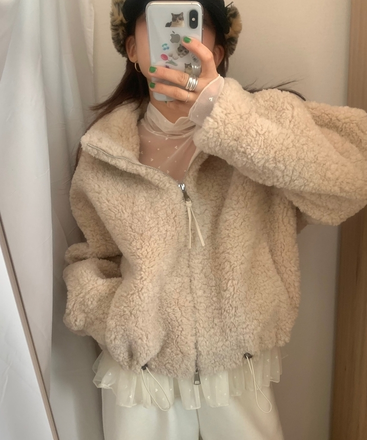 ファーストリングジップアップムスタン BEIGE