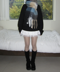 スリットレッグウォーマー Black(Winter)