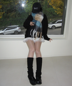 スリットレッグウォーマー Black(Winter)