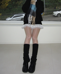 スリットレッグウォーマー Black(Winter)