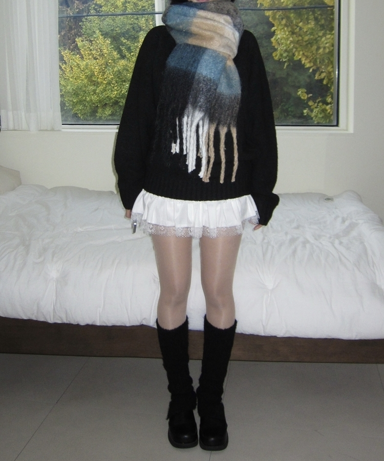 スリットレッグウォーマー Black(Winter)